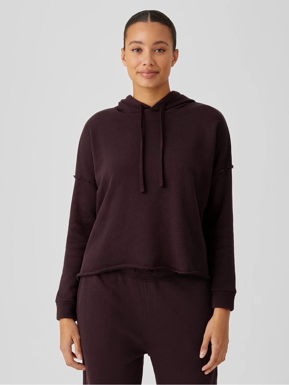 Eileen Fischer Organic Cotton French Terry Short Hoodie
